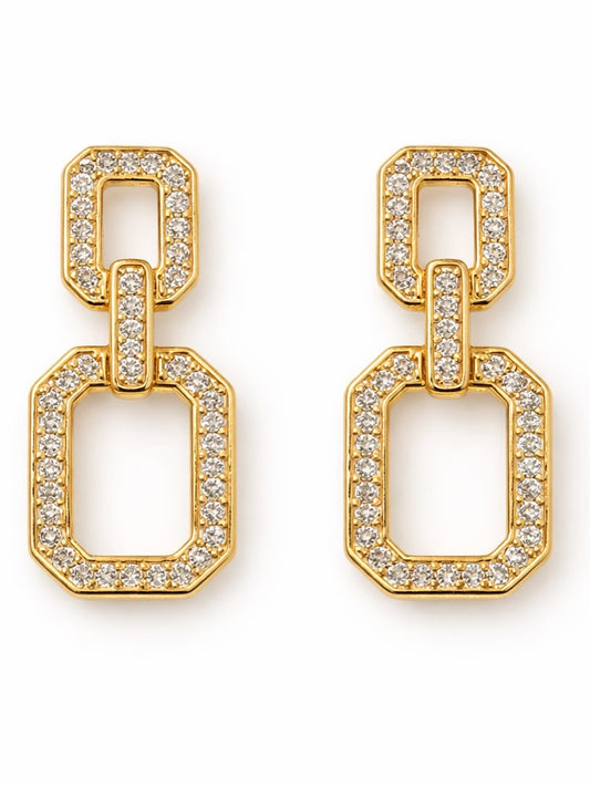 Pendientes Dorados con Circonitas