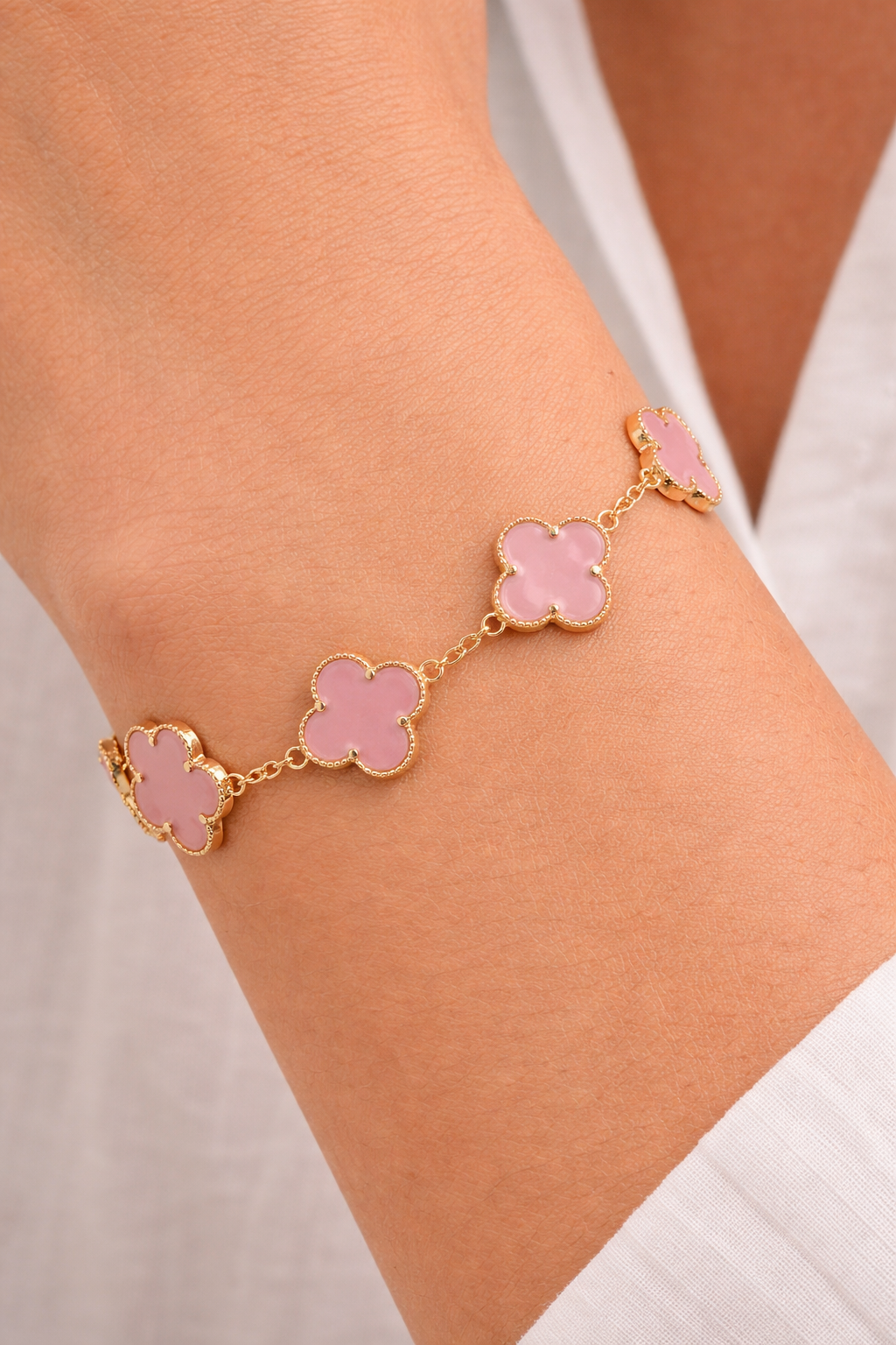 Pulsera Trébol Rosada
