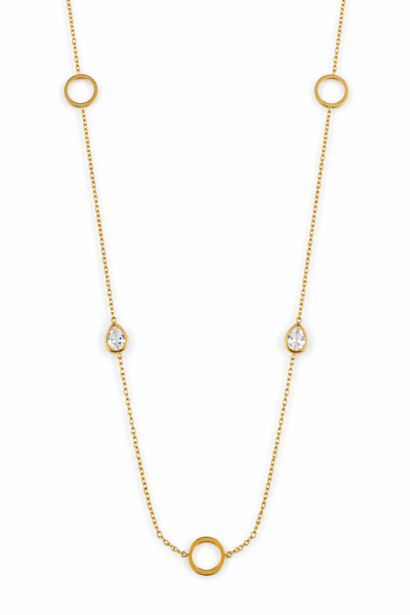Collar Largo Aro y Brillante