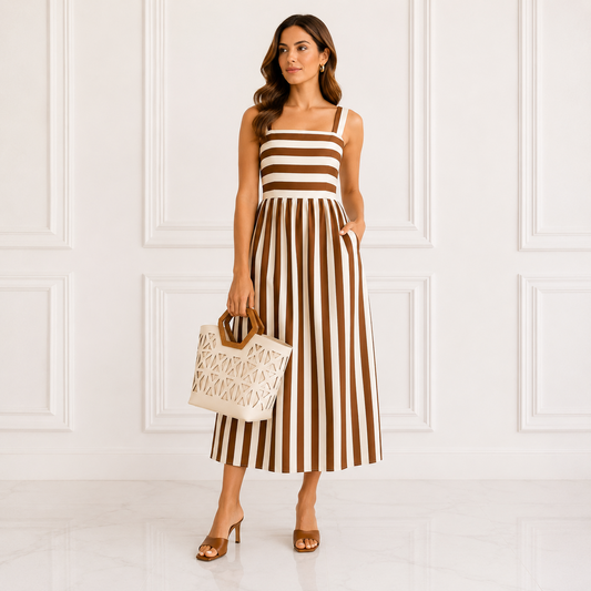 Vestido Midi de Rayas