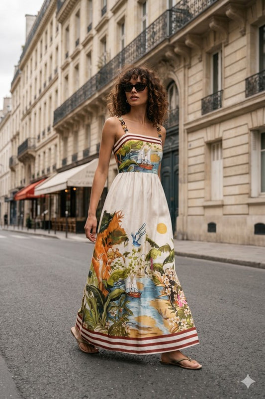 Vestido Largo Safari