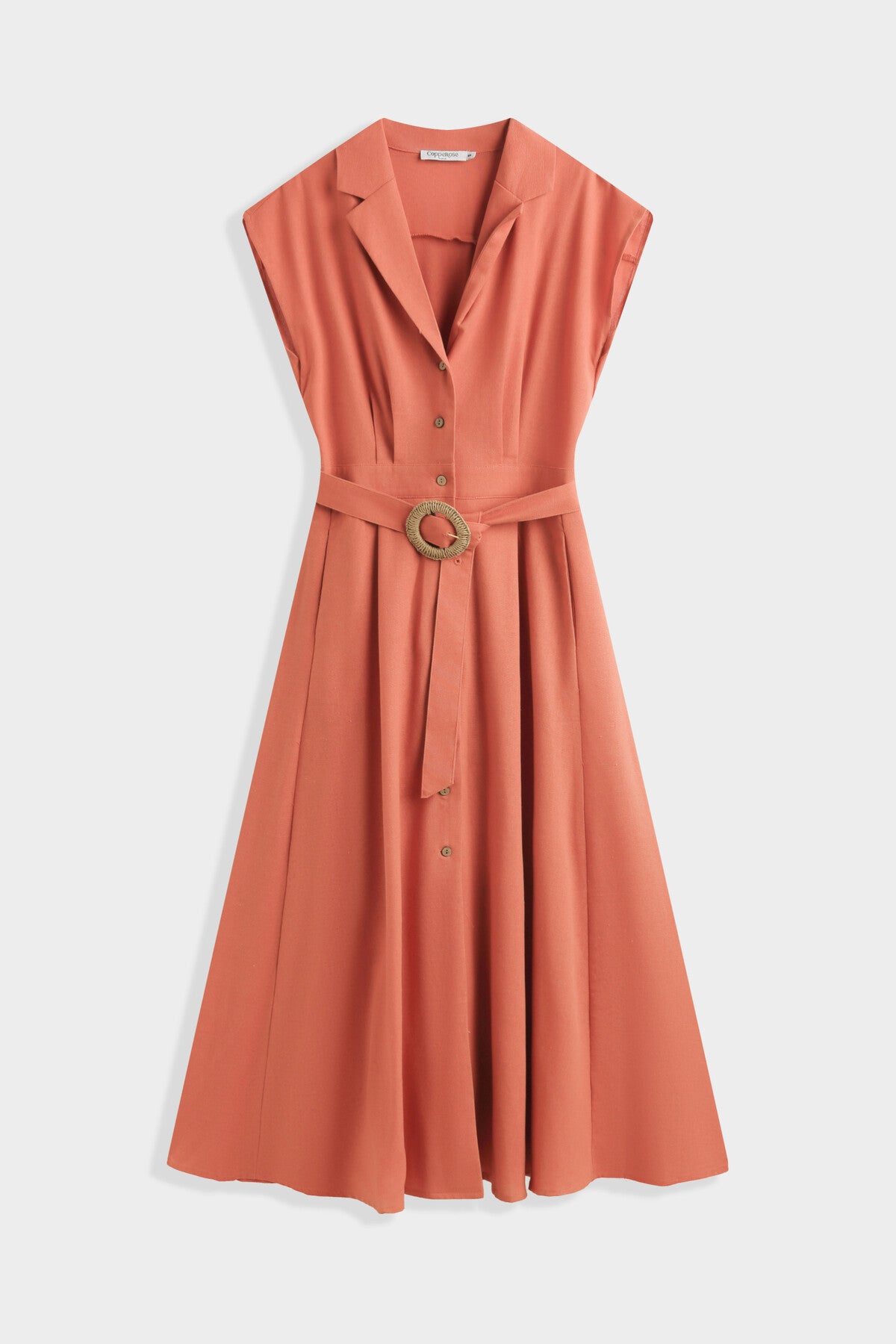 Vestido midi con cinturón