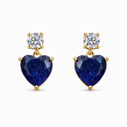 Pendientes Corazon Cobalto