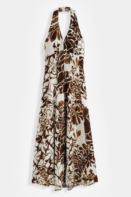 Vestido Halter Estampado Flores