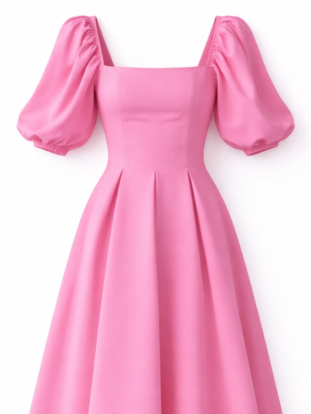 Vestido Midi Mangas Abullonadas