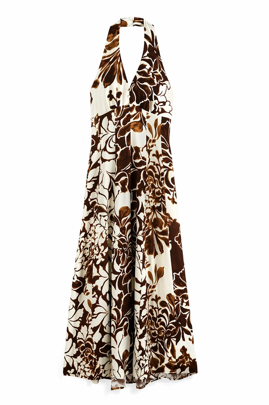 Vestido Halter Estampado Flores