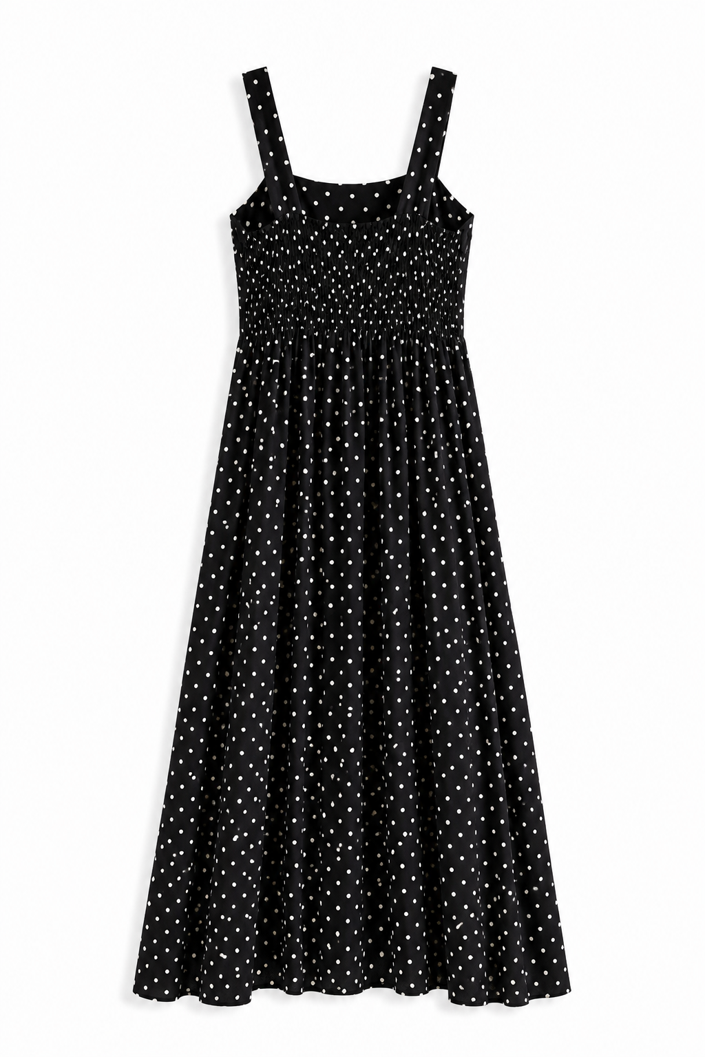 Vestido Largo de Viscosa Estampado de Lunares