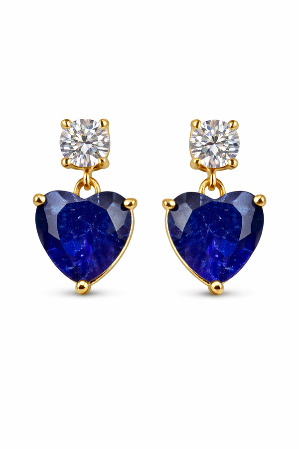 Pendientes Corazon Cobalto