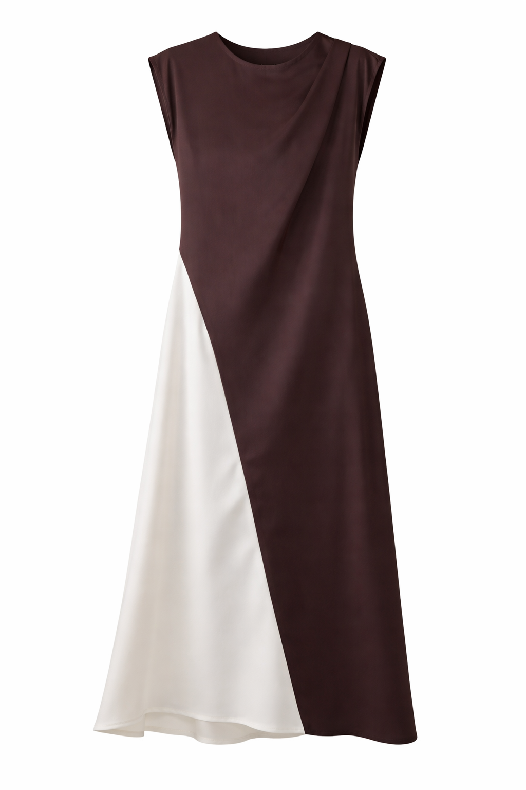 Vestido Satinado Bicolor