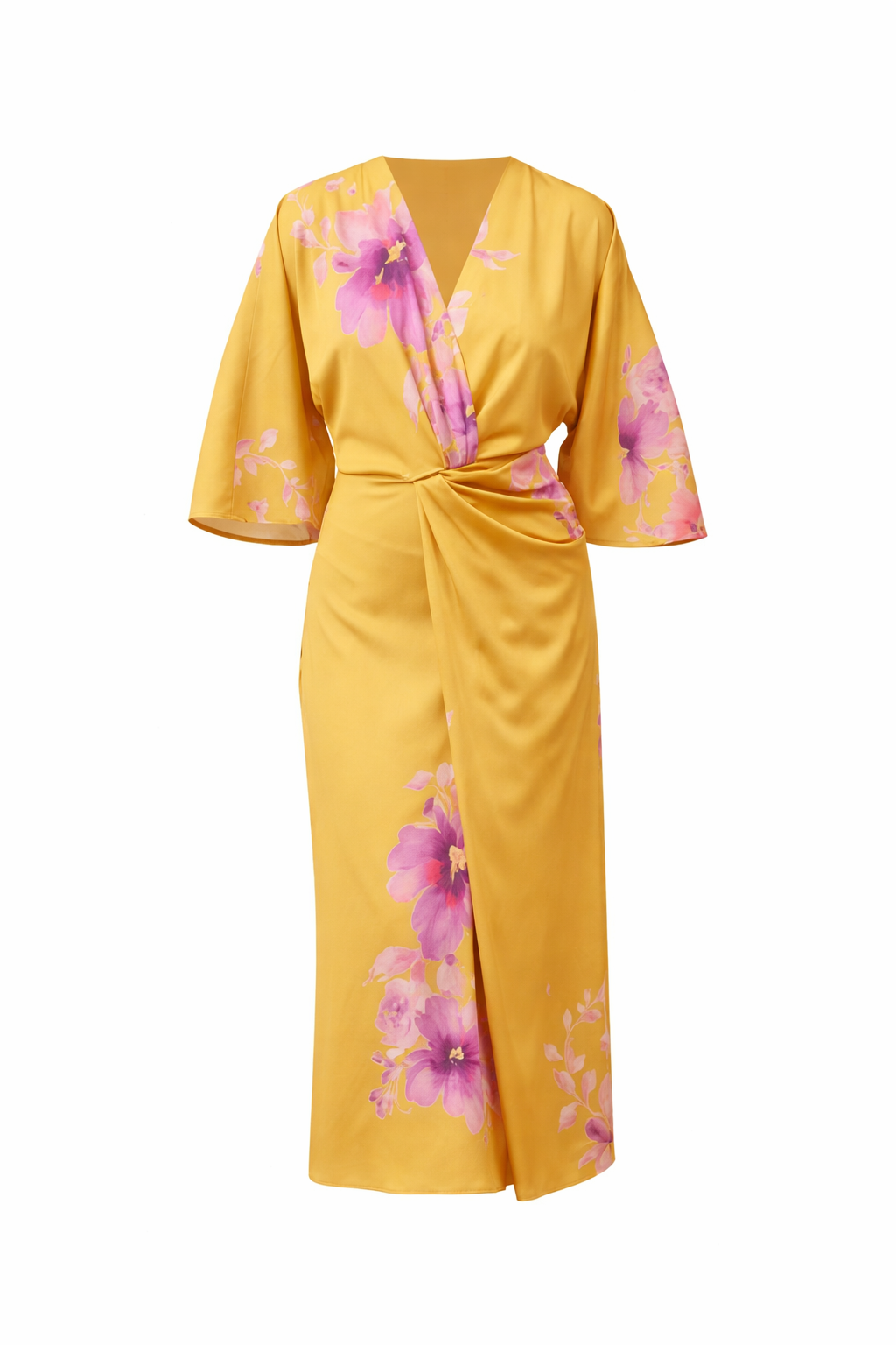 Vestido Midi Estampado Satinado