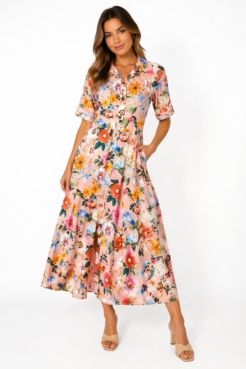 Vestido Camisero Flores