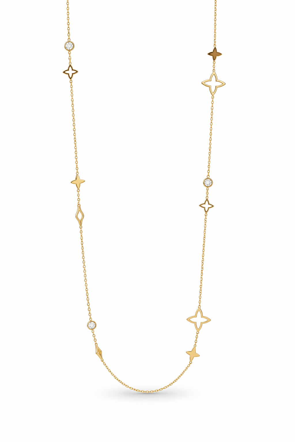 Collar Largo Estrellas Brillantes