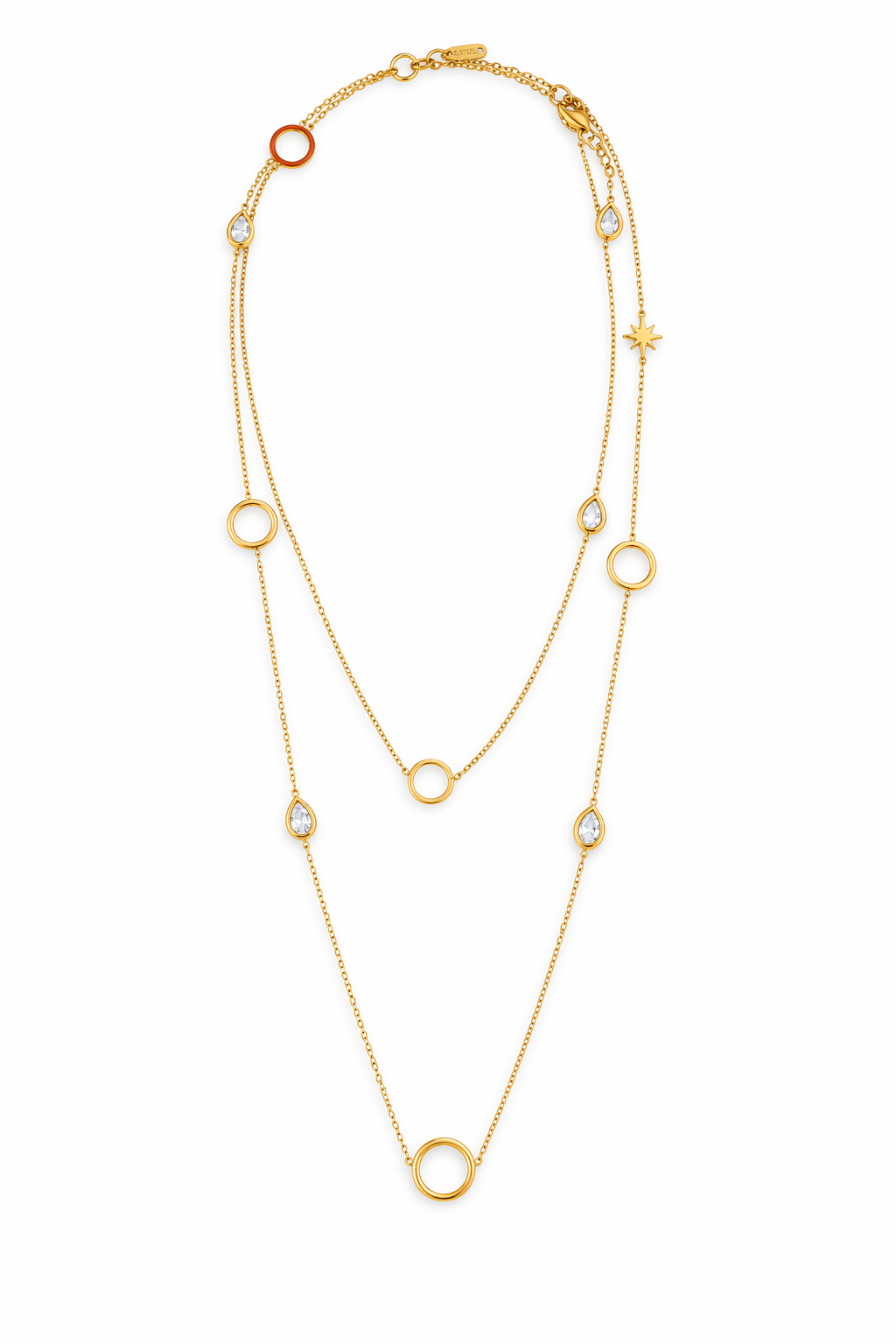 Collar Largo Aro y Brillante