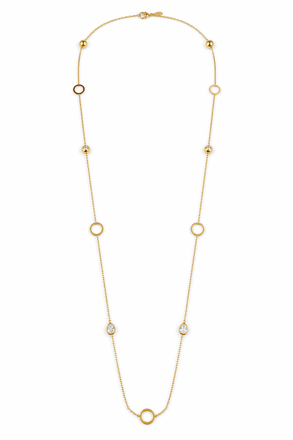 Collar Largo Aro y Brillante