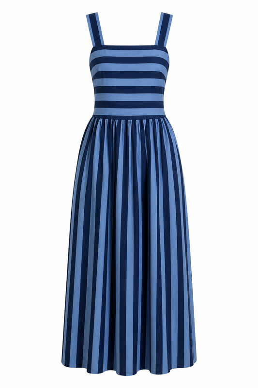 Vestido Midi De Rayas