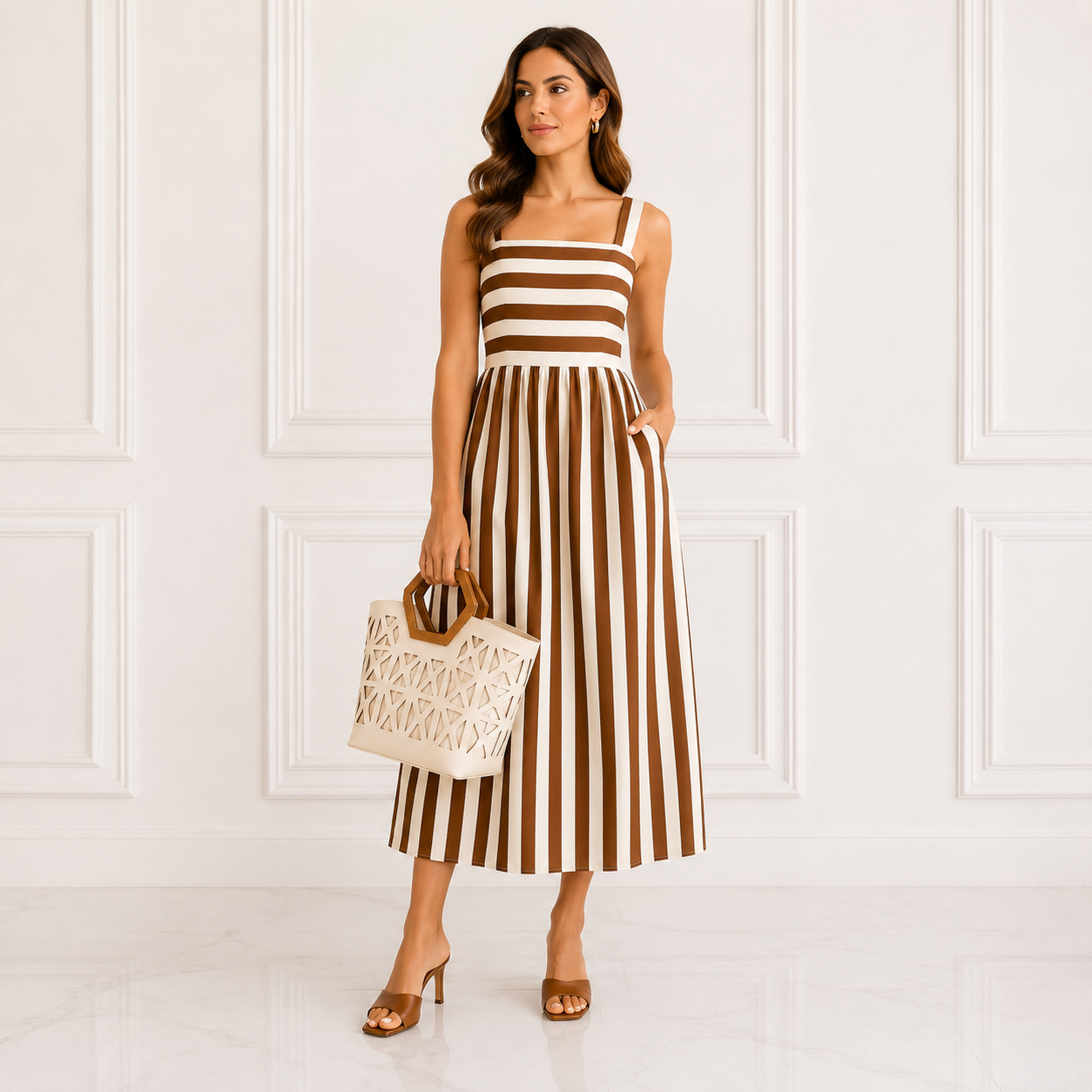 Vestido Midi de Rayas
