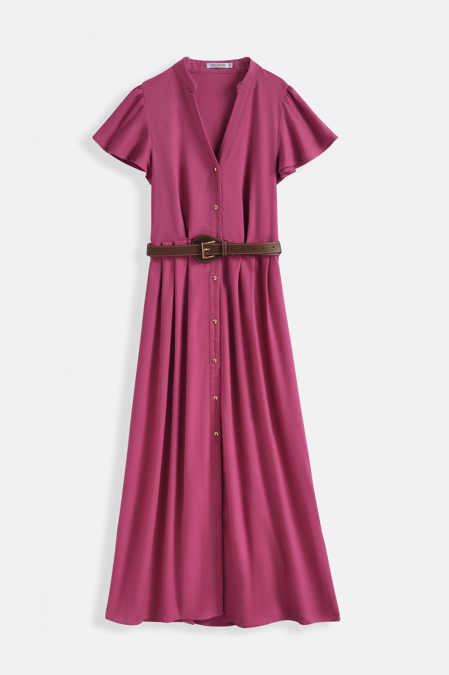 Vestido Lino Plus Size con Cinturón