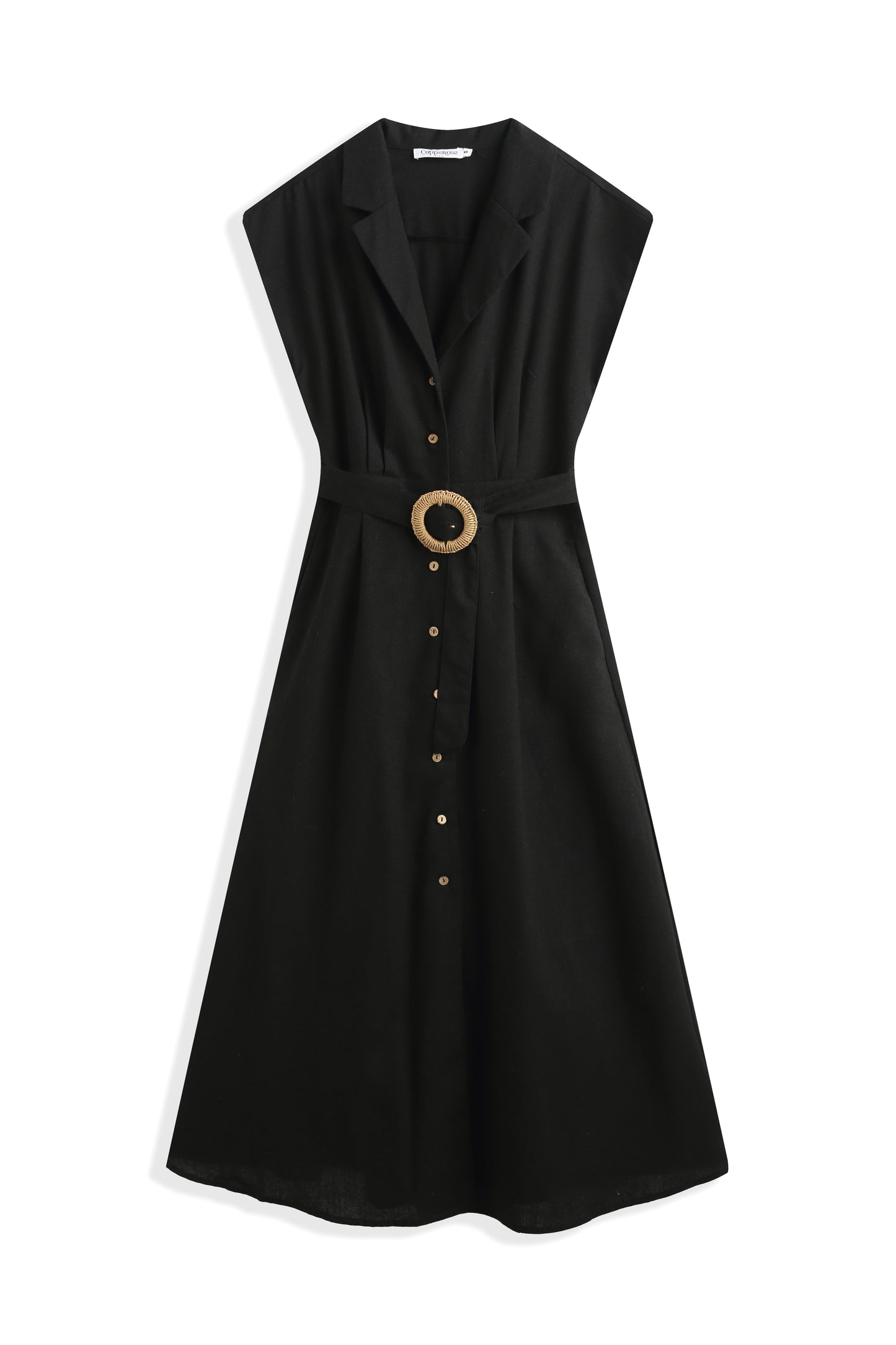 Vestido midi con cinturón