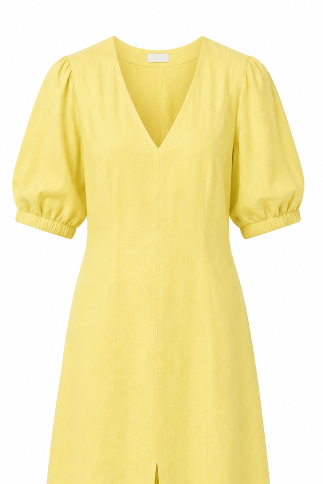 Vestido Midi Manga Abullonada