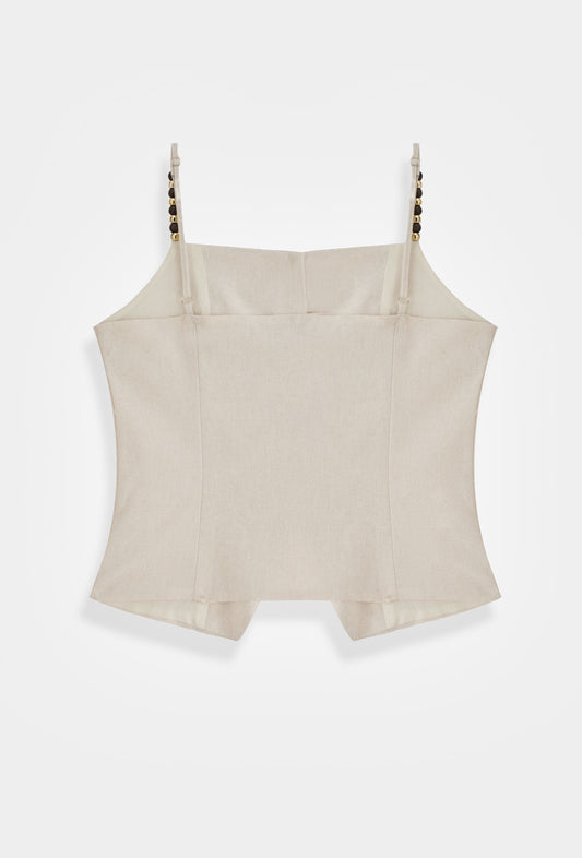 Top Chaleco de Lino