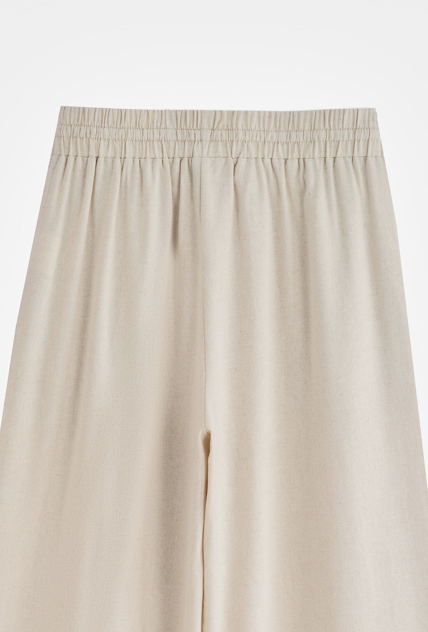 Pantalón palazzo de lino con cintura elástica