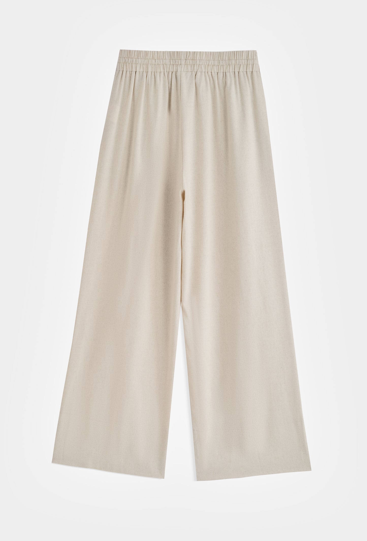 Pantalón palazzo de lino con cintura elástica