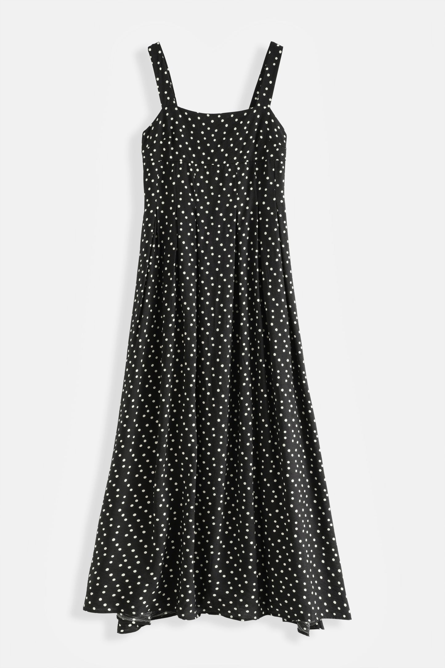 Vestido Largo de Viscosa Estampado de Lunares