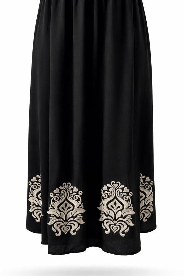 Vestido Midi de Lino con Bordados