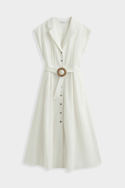 Vestido Midi de Viscosa Lino Talla Grande