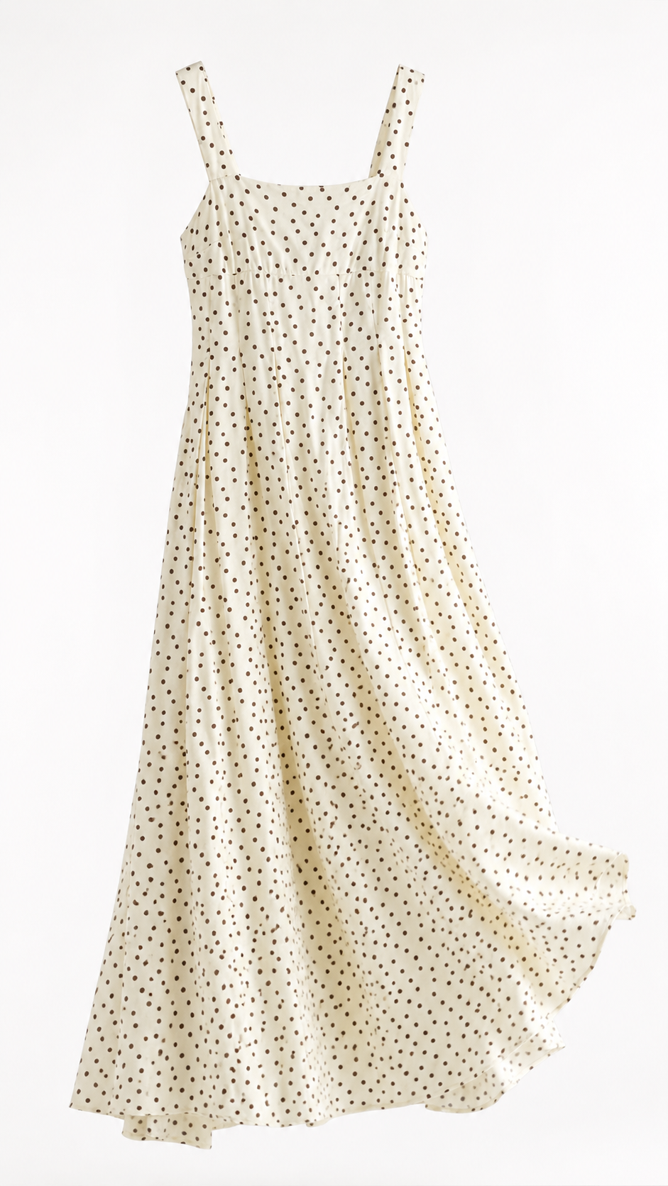 Vestido Largo de Viscosa Estampado de Lunares