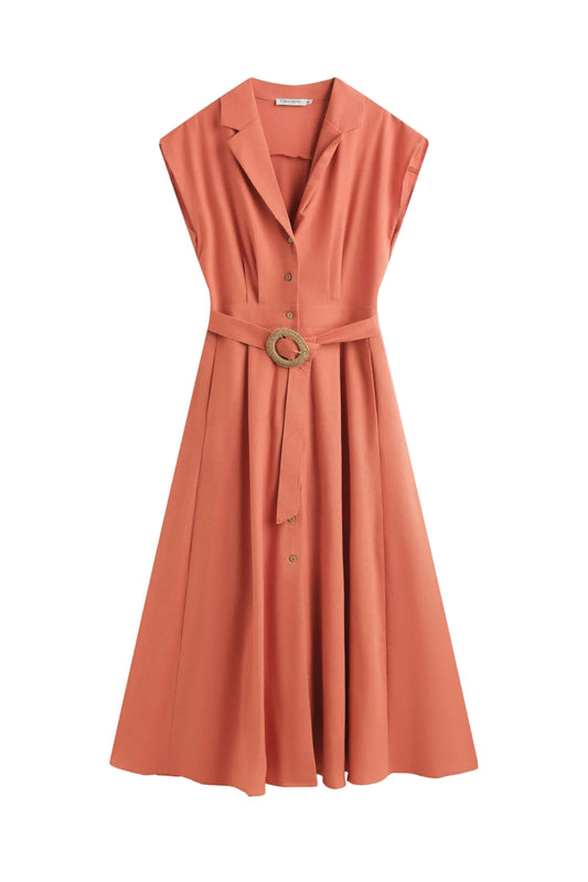 Vestido Midi con Cinturón
