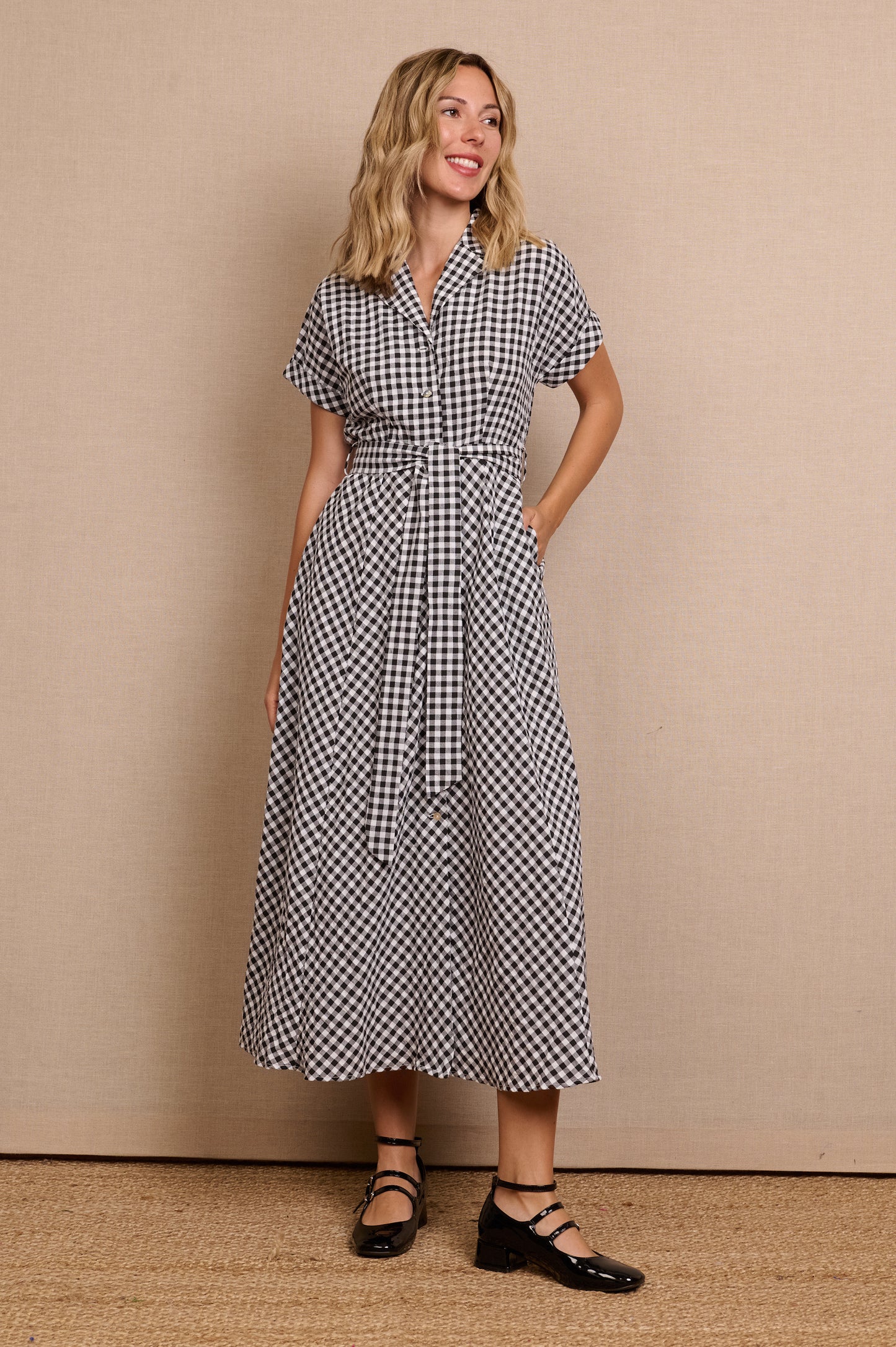 Vestido Midi Camisero Vichy