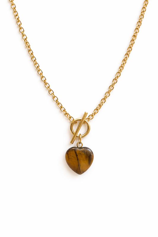 Colgante Corazon de Ojo de Tigre