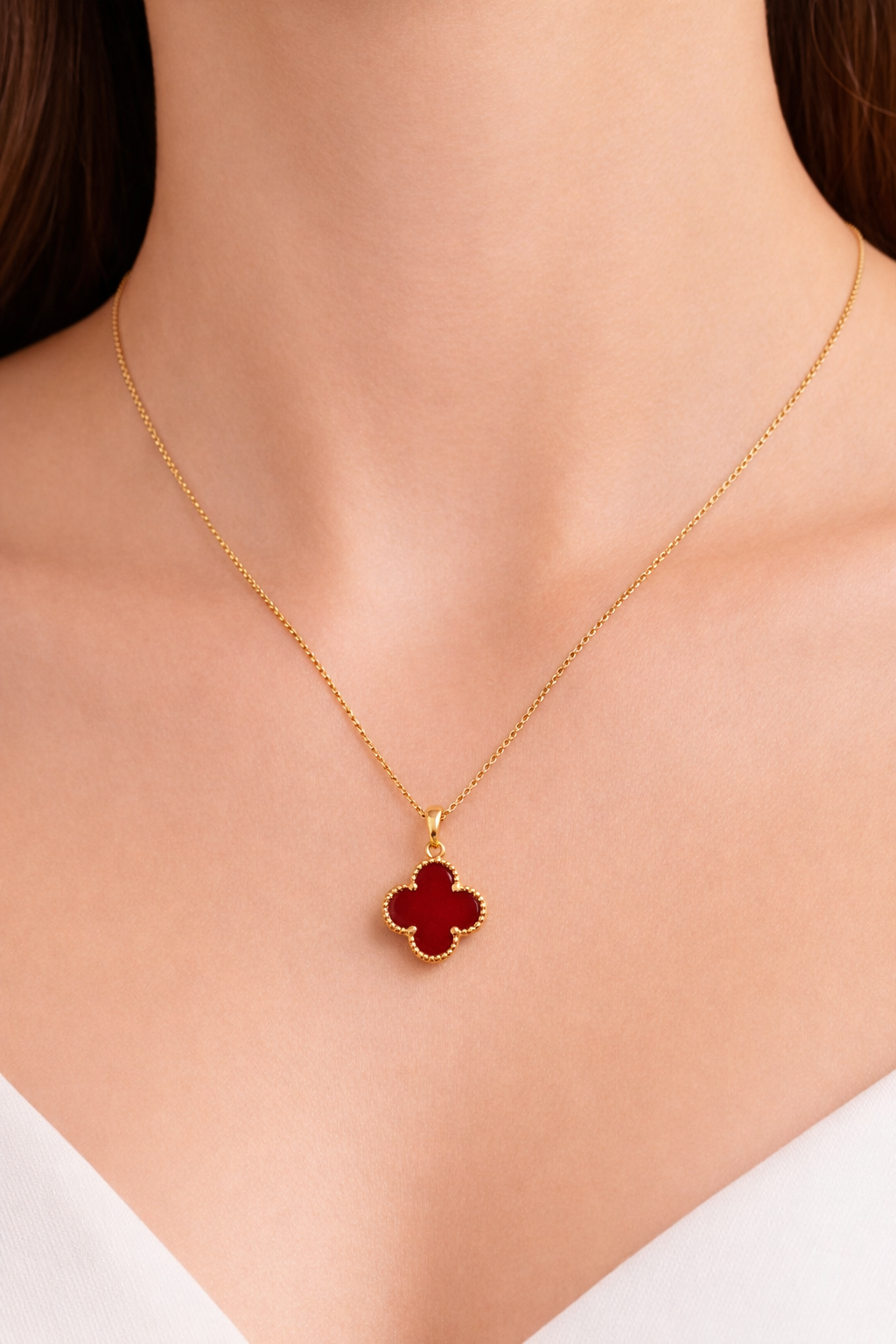 Collar Trébol Marron
