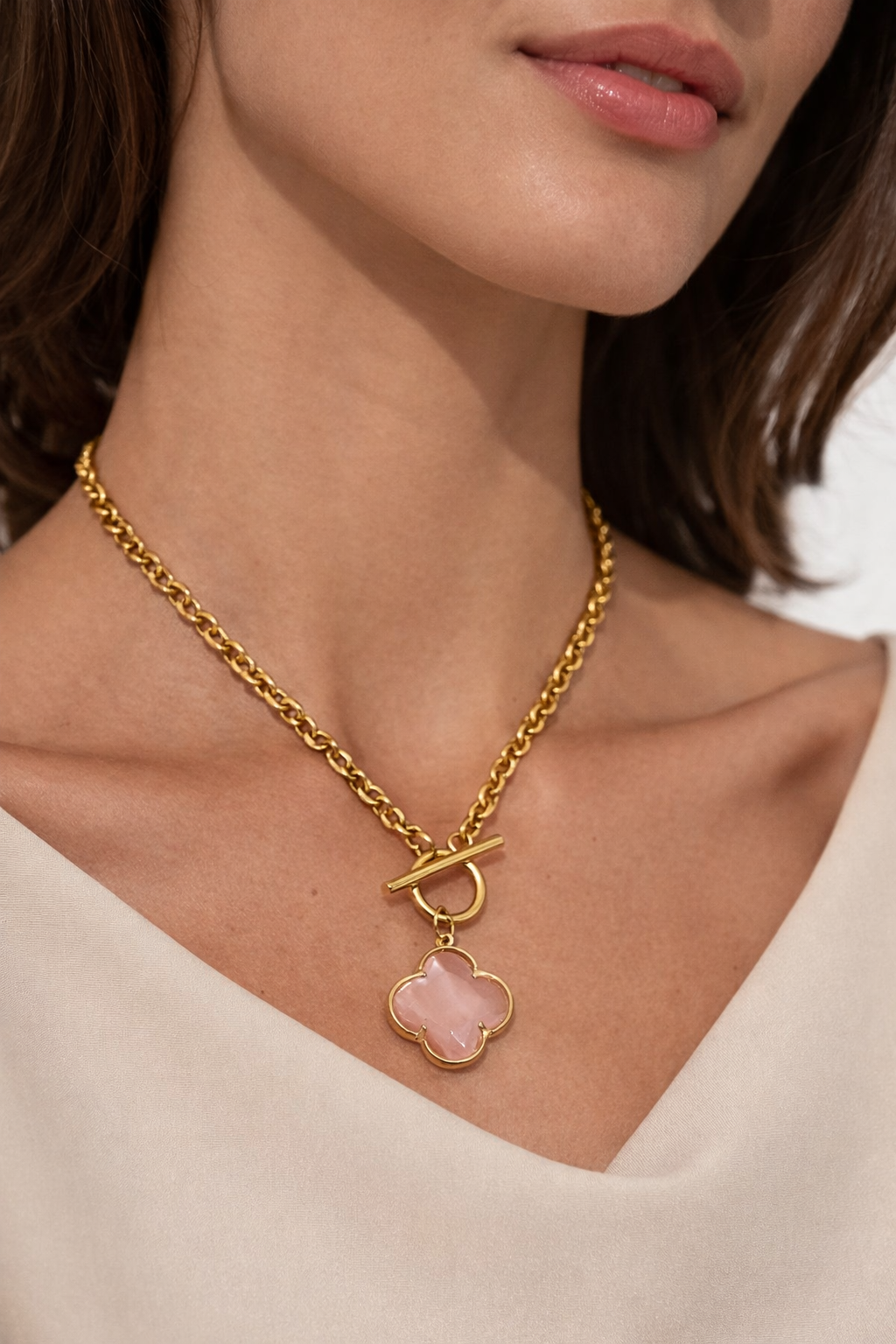 Collar Colgante Trébol Cristal