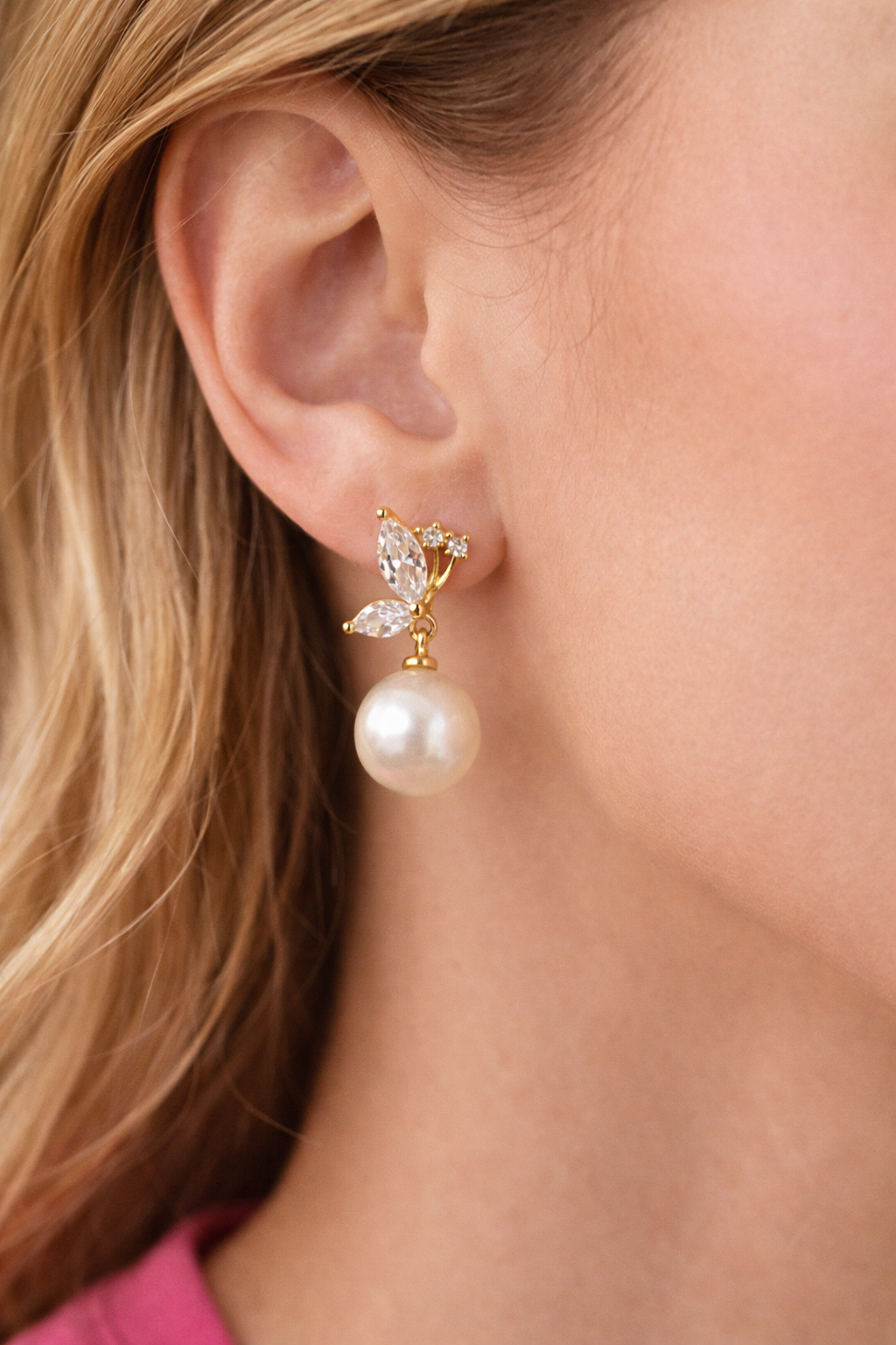 Pendientes Mariposa de Perla de Agua Dulce