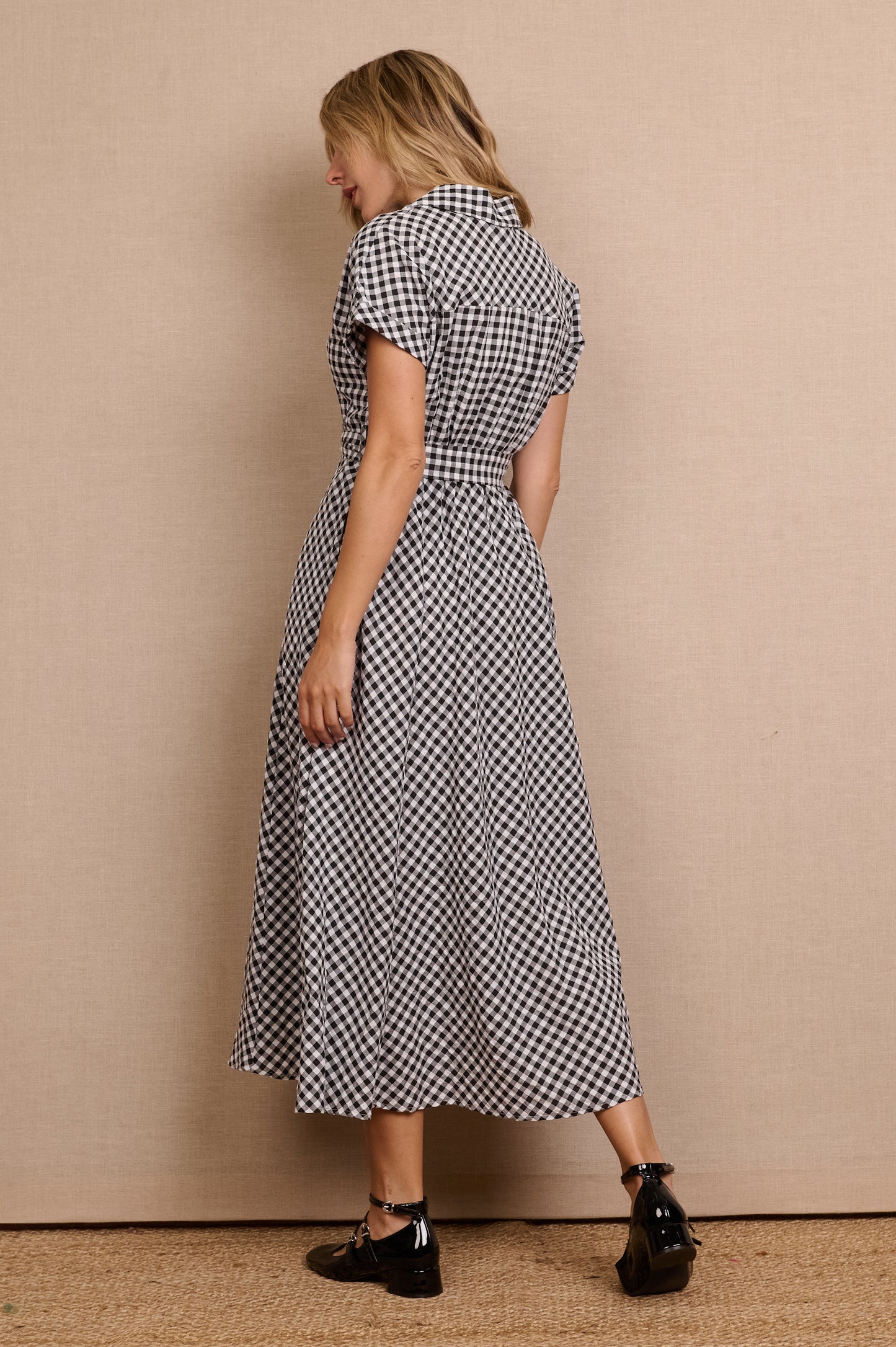 Vestido Midi Camisero Vichy