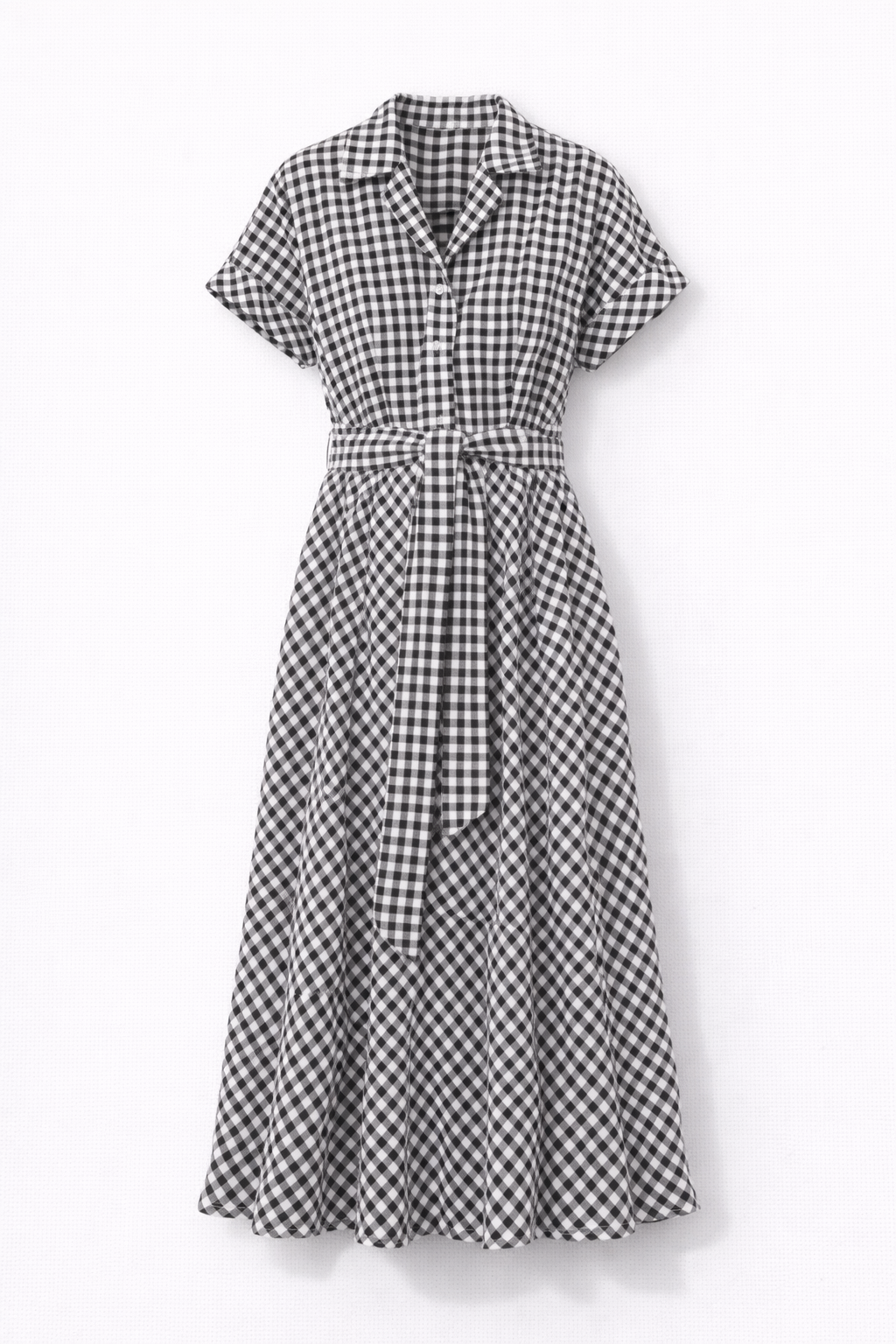 Vestido Midi Camisero Vichy