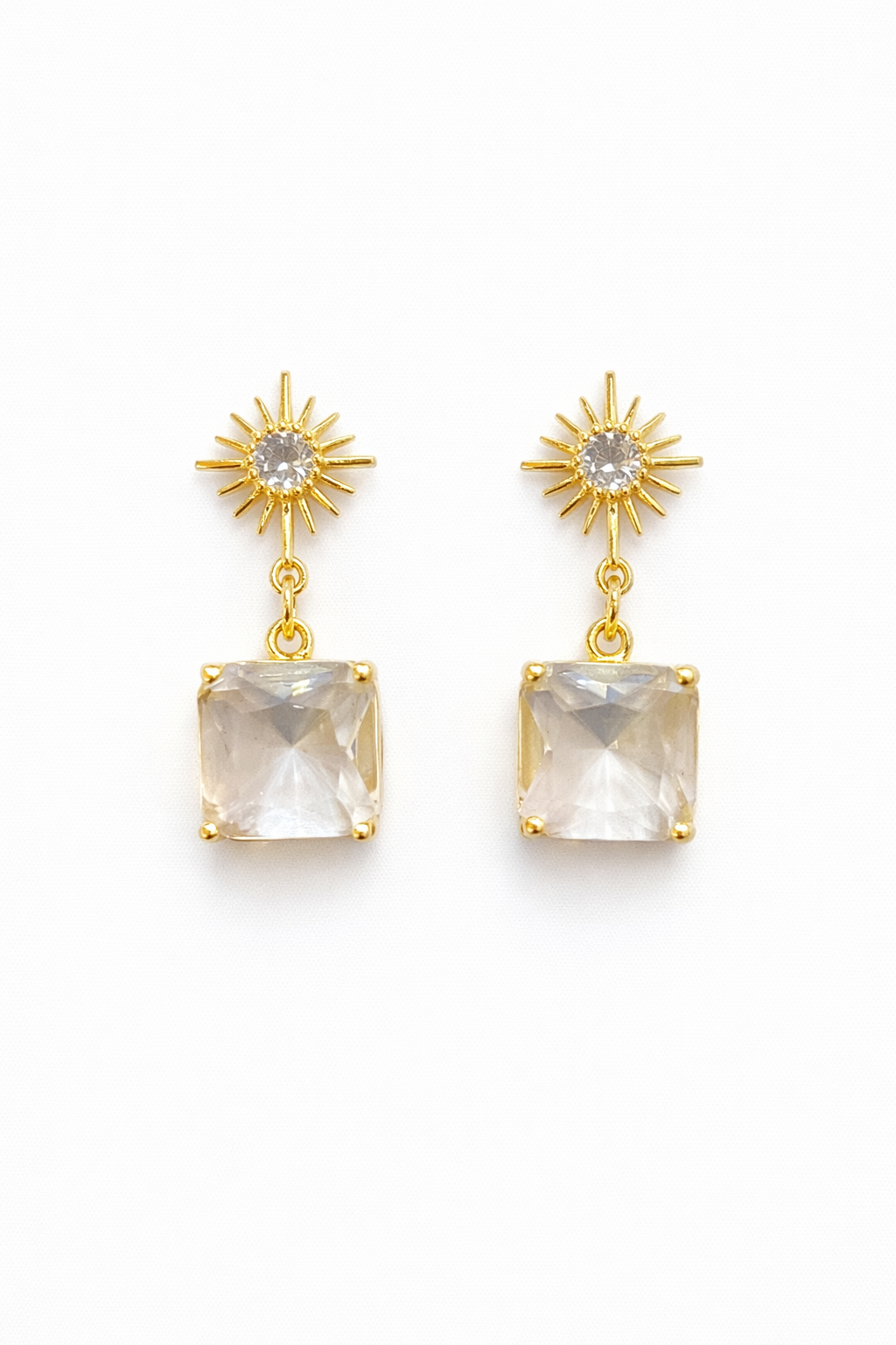 Pendientes Bañado en Oro con Cristal
