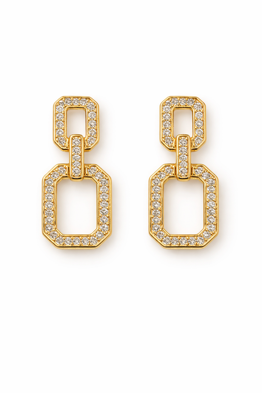 Pendientes Dorados con Circonitas