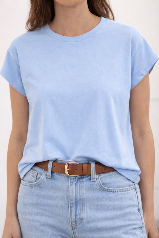 Camiseta Basica Azul Celeste