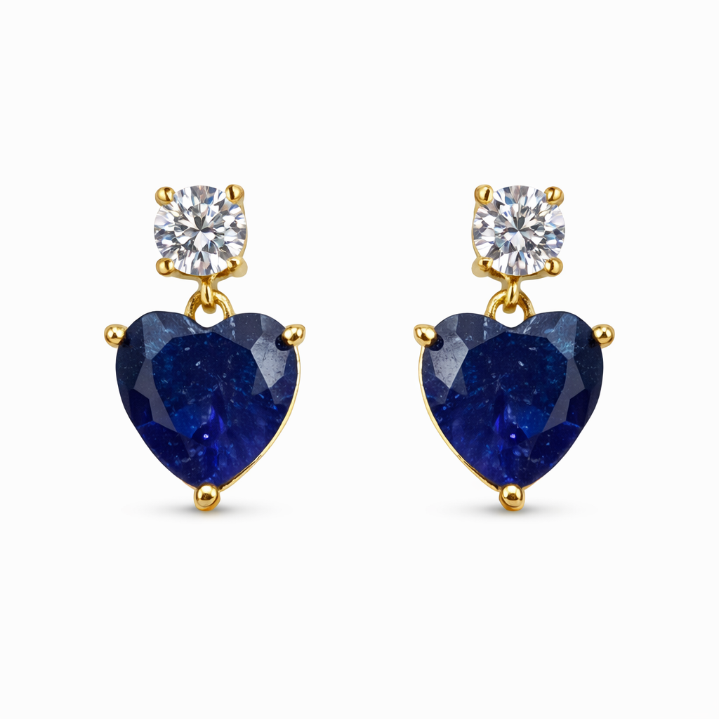Pendientes Corazon Cobalto