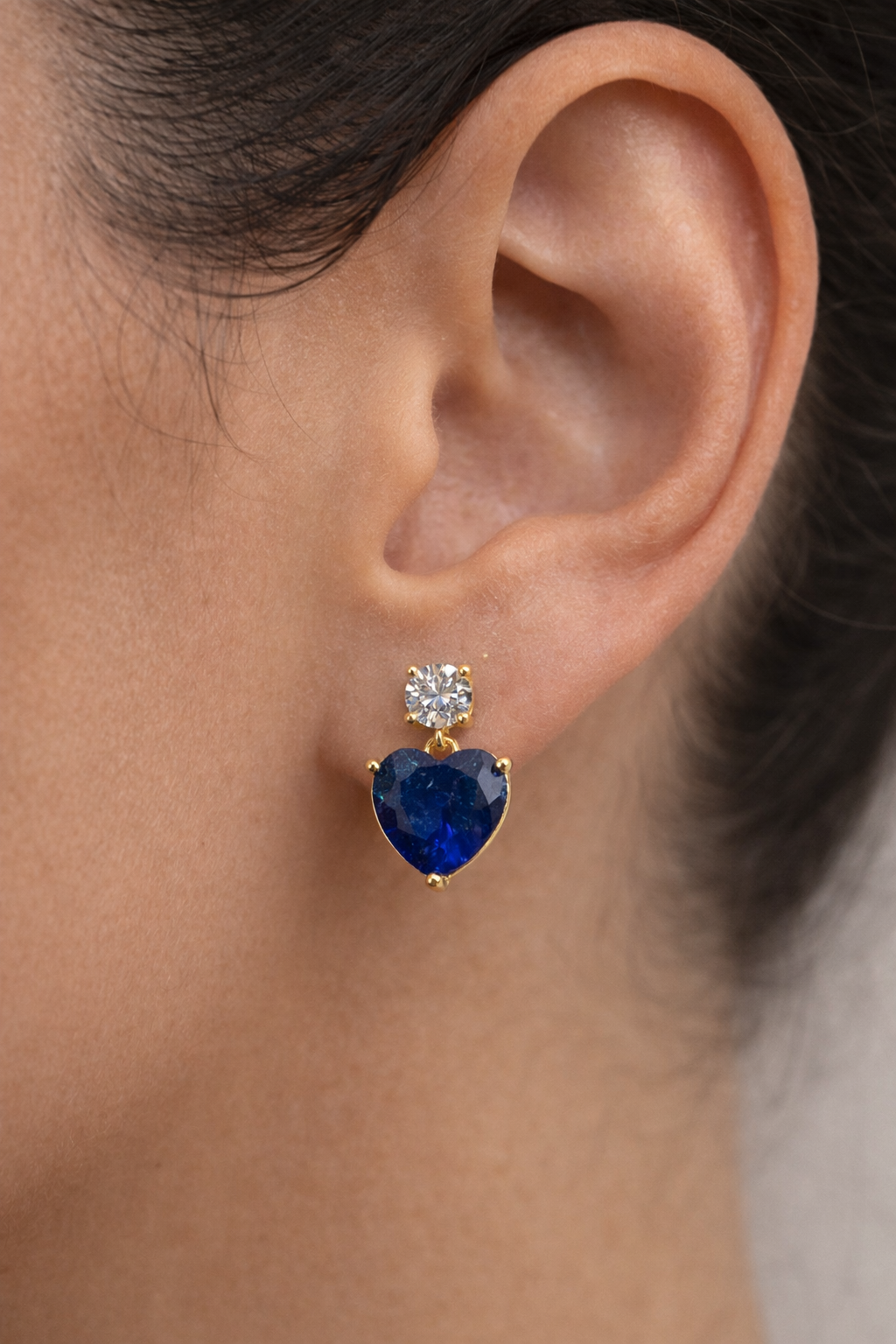 Pendientes Corazon Cobalto