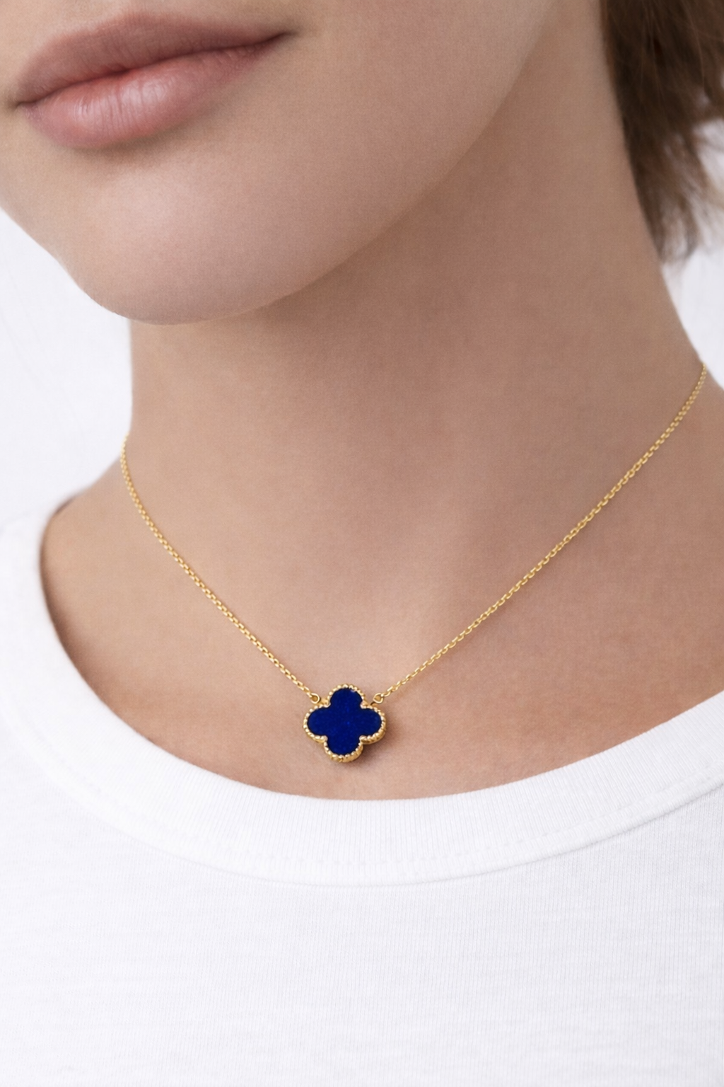 Colgante Trébol Azul