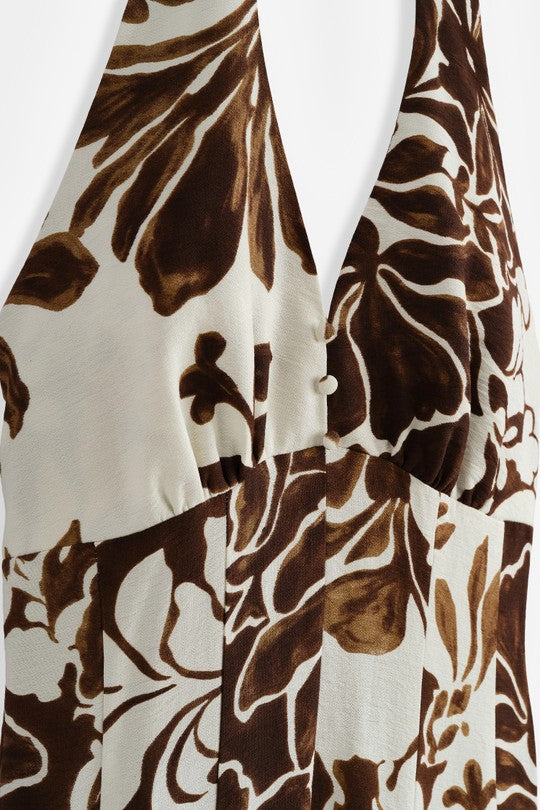 Vestido Halter Estampado Flores