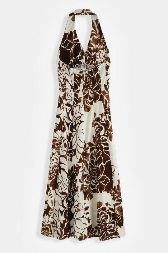 Vestido Halter Estampado Flores