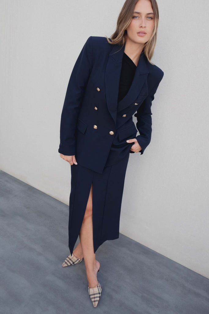 Blazer Cruzado Botones Dorados