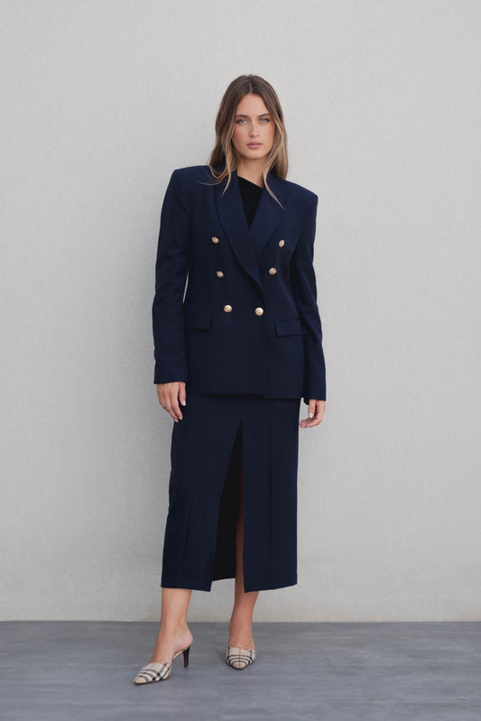 Blazer Cruzado Botones Dorados