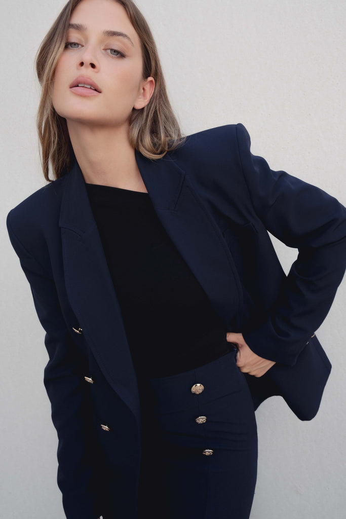 Blazer Cruzado Botones Dorados