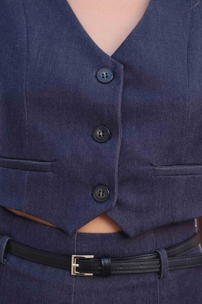 Pantalón Culotte Denim Cinturón